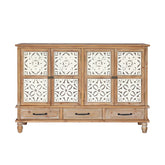 Indian Hand Carved Solid Wood 4 Door & 3 Drawer Sideboard A1